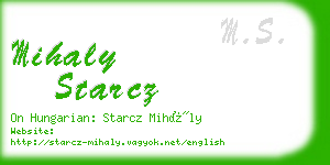 mihaly starcz business card